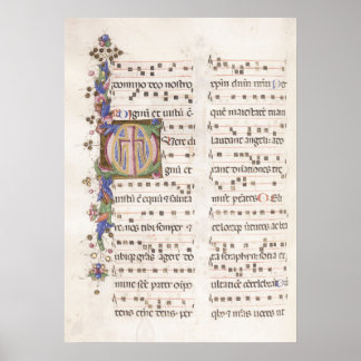 Illuminiertes Manuskript mittelalterlicher Musik | Poster