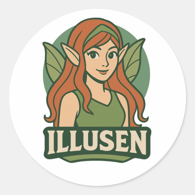 Illusen Runder Aufkleber (Vorderseite)