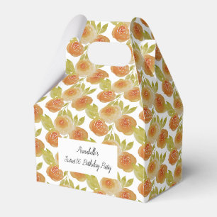 illusima Aquarell-Aprikosen-Blumenrosen Sweet 16 Geschenkschachtel