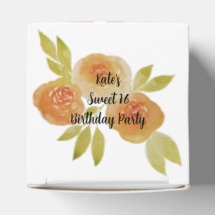 illusima Aquarell Aprikosenrosen Sweet 16 Geschenkschachtel