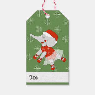 illusima Ballerina Elefant Weihnachten Schneeflock Geschenkanhänger
