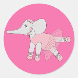 illusima Ballerina Elephant Runder Aufkleber