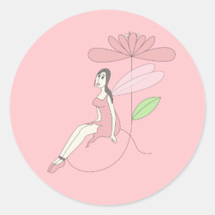 illusima Ballerina Faion Blume Ballett Rosa Runder Aufkleber