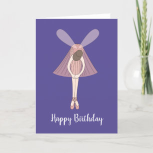 illusima Ballerina Fairy Dark Lila Geburtstagskart Karte