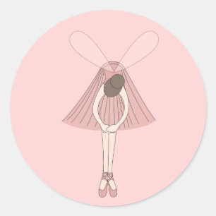 illusima Ballerina Fairy Light Pink Runder Aufkleber