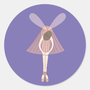 illusima Ballerina Fairy Lila Runder Aufkleber