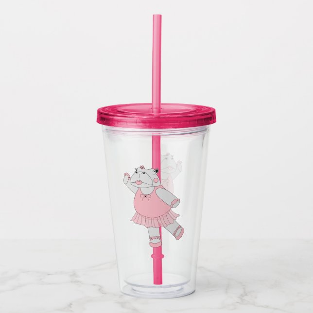 illusima Ballerina Hippo Acryltrinkbecher (Vorderseite)