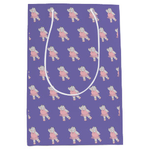 illusima Ballerina Hippo Muster Lila Mittlere Geschenktüte