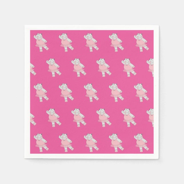 illusima Ballerina Hippo Pink Serviette (Vorderseite)