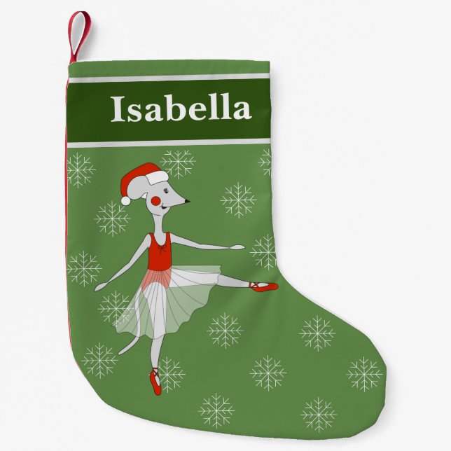 illusima Ballerina Maus Weihnachten Schneeflocken Kleiner Weihnachtsstrumpf (Vorderseite)