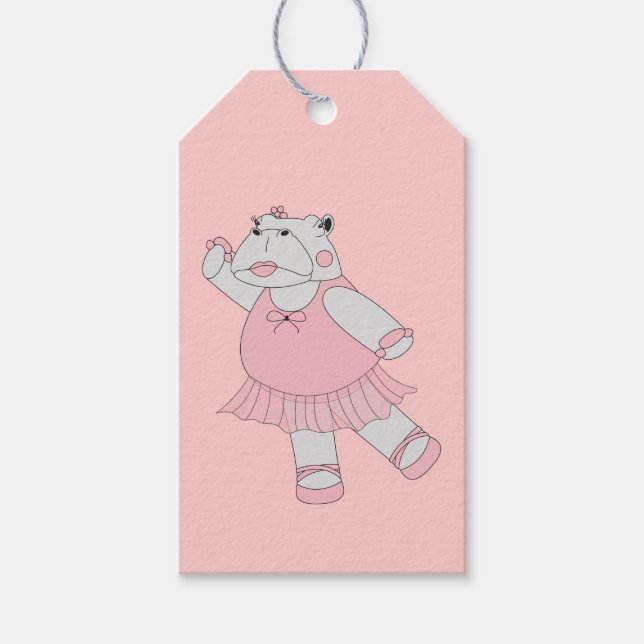 illusima Ballerina Nilpferd Hellrosa Geschenkanhänger (Vorderseite)