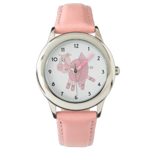 illusima Ballerina Pig Pink Kinder beobachten Armbanduhr