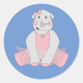 illusima Ballerina Rhino Blue Runder Aufkleber