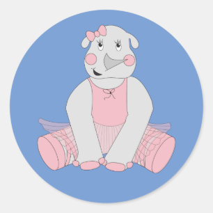 illusima Ballerina Rhino Blue Runder Aufkleber