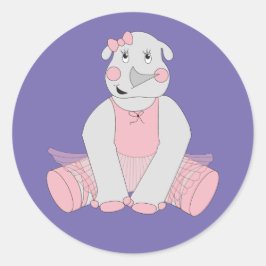 illusima Ballerina Rhino Lila Runder Aufkleber