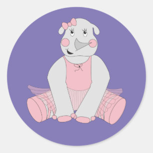 illusima Ballerina Rhino Lila Runder Aufkleber