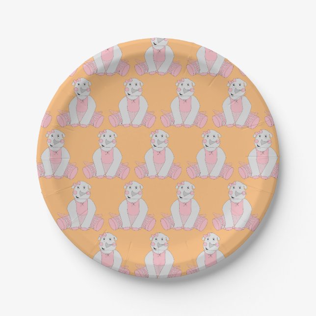 illusima Ballerina Rhino Pappteller (Vorderseite)