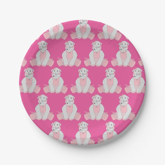illusima Ballerina Rhino Pappteller (Vorderseite)