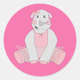 illusima Ballerina Rhino Runder Aufkleber