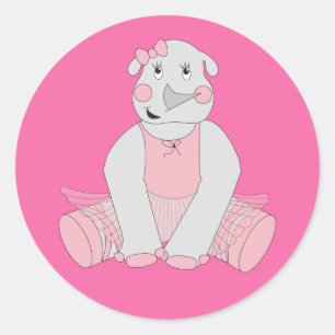 illusima Ballerina Rhino Runder Aufkleber