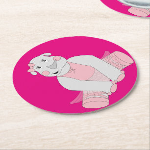 illusima Ballerina Rhino Runder Pappuntersetzer