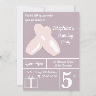 illusima Ballerina Shoes Mauve Birthday Einladung