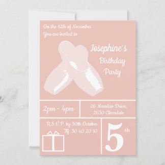 illusima Ballerina Shoes Rosa Geburtstag Einladung
