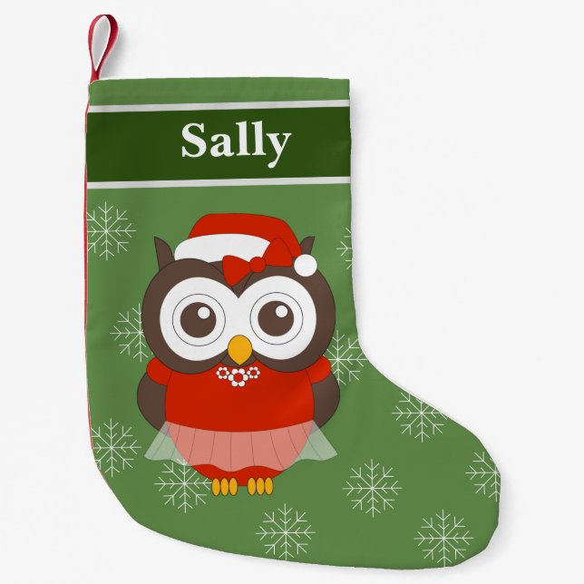illusima Ballerina Weihnachten Schneeflocken Grün Kleiner Weihnachtsstrumpf (Vorderseite)