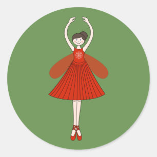 illusima Ballerina Weihnachtsfee Runder Aufkleber