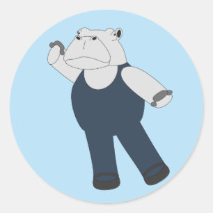 Illusima Ballet Hippo Runder Aufkleber