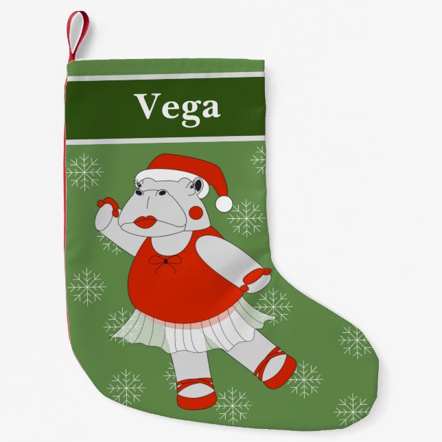 illusima Ballett Hippo Weihnachten Schneeflocken G Kleiner Weihnachtsstrumpf (Vorderseite)
