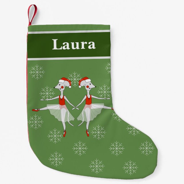 illusima Ballett Tanzmäuse Weihnachten Schneeflock Kleiner Weihnachtsstrumpf (Vorderseite)