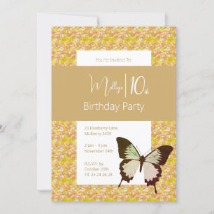illusima Butterfly Confetti Girls 10. Geburtstag Einladung