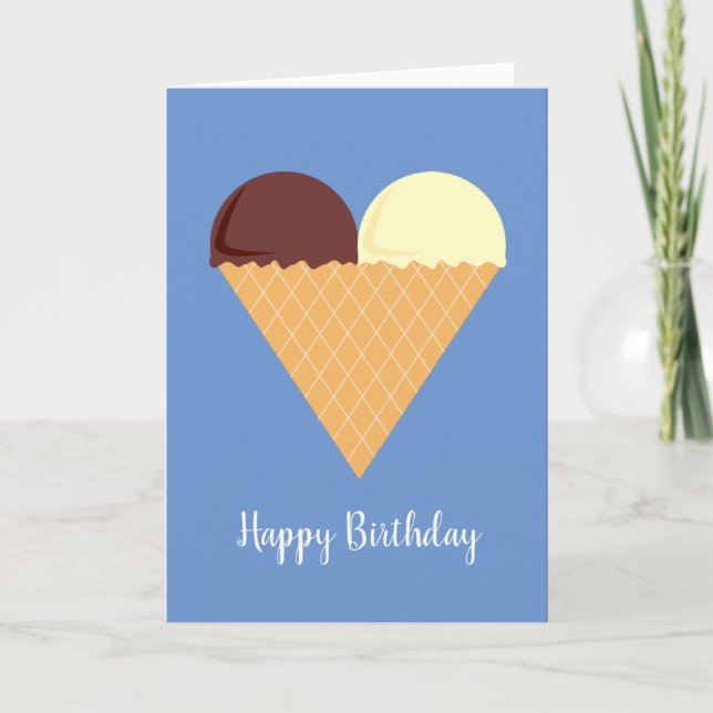 illusima Choc Banana Ice-Cream Blue Carte Annivers (Devant)