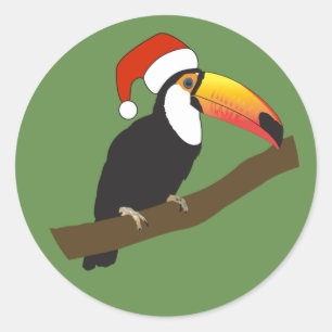 illusima Christmas Toucan Runder Aufkleber