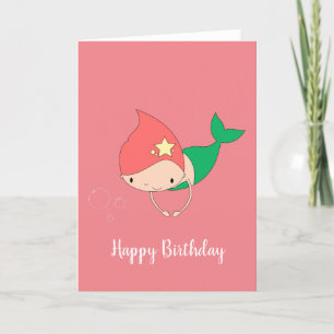 illusima Cotton Candy Mermaid Peach Birthday Karte