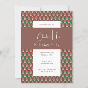 illusima Dark Chocolate Cupcake 1. Geburtstag Einladung