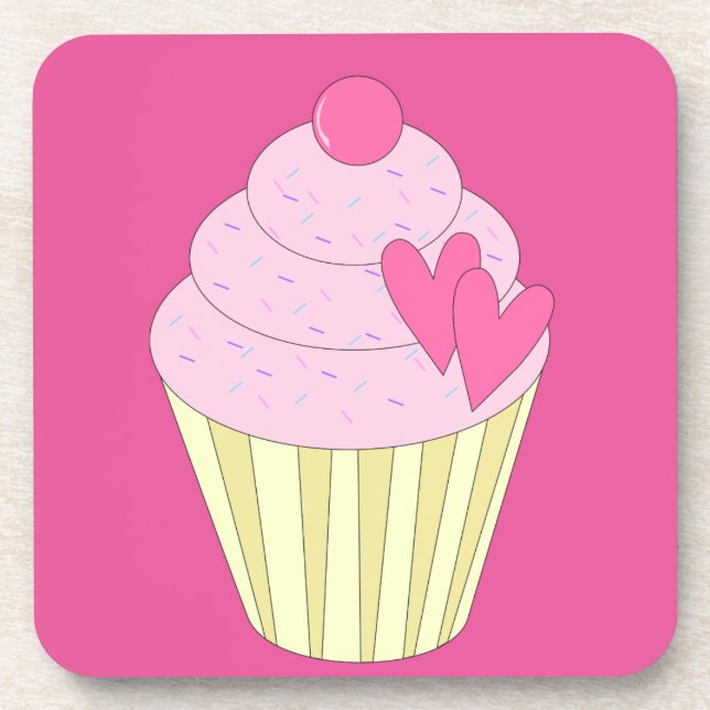 illusima Decorated Cupcake Getränkeuntersetzer (Vorderseite)