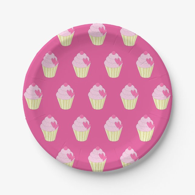 illusima dekoriert Cupcakes Pappteller (Vorderseite)