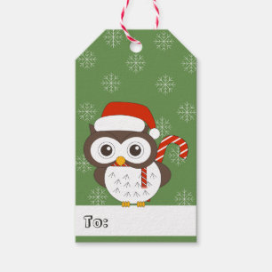 illusima Eule Weihnachten Schneeflocken Grün Geschenkanhänger