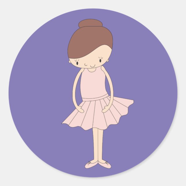 illusima Isabella Ballerina Lila Runder Aufkleber (Vorderseite)