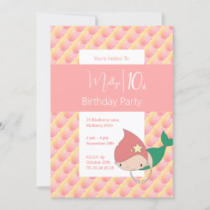 illusima Mermaid Girls 10. Geburtstag Einladung