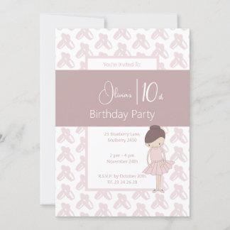 illusima Pink Ballerina Schuhe 10. Geburtstag Einladung