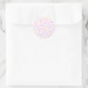 illusima Pink, Lila, Orange Konfetti-Party Runder Aufkleber