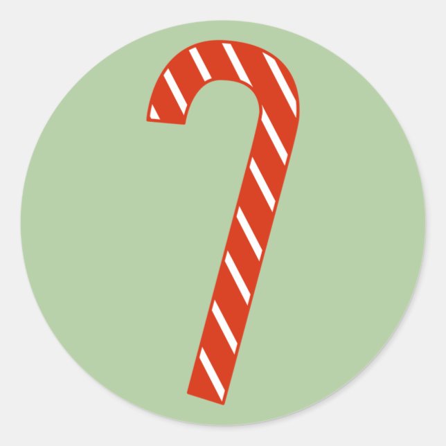 Illusima Weihnachten Rot und Weiß Candy Cane Runder Aufkleber (Vorderseite)