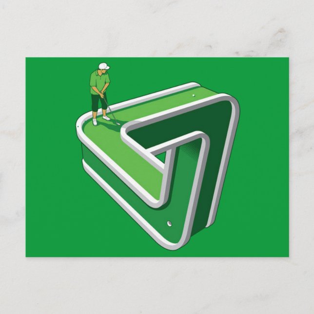 Illusion des Golfspielers Postkarte (Vorderseite)