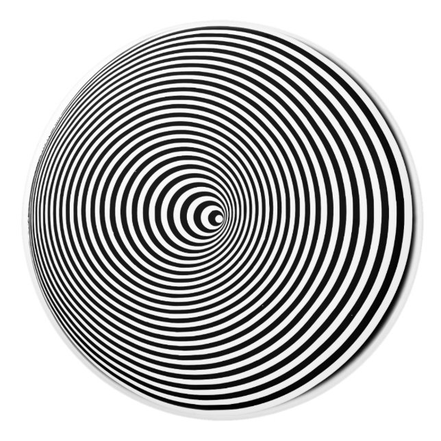 Illusion Noir et Blanc Porte bouton Armoire Tirer (Devant)