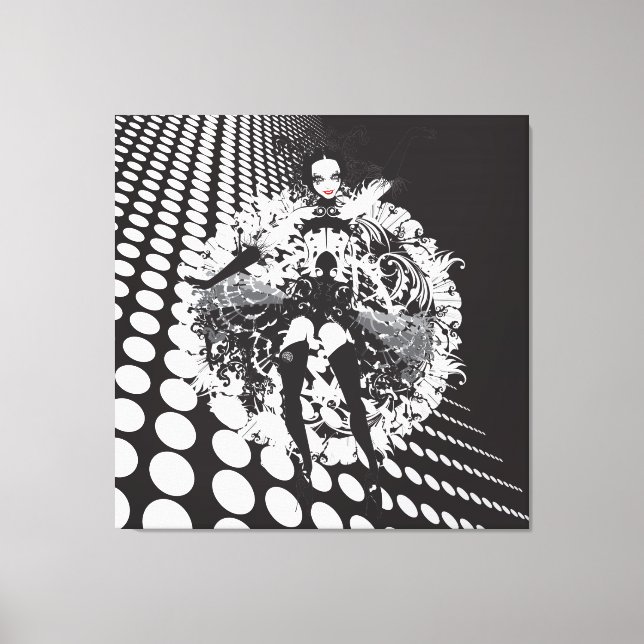 Illusion Optique Cabaret Girl Toile Enveloppée (Recto)