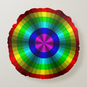 Illusion optique Coussin arc-en-ciel rond