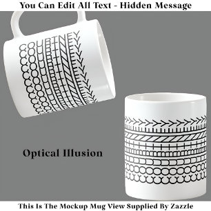 Illusion optique Nom Mug 114B Novelté Texte caché